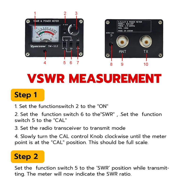 [AUSTRALIA] - Mcbazel Surecom SW-112HF 1.5-60MHz 120W V.S.W.R. & Power Meter 