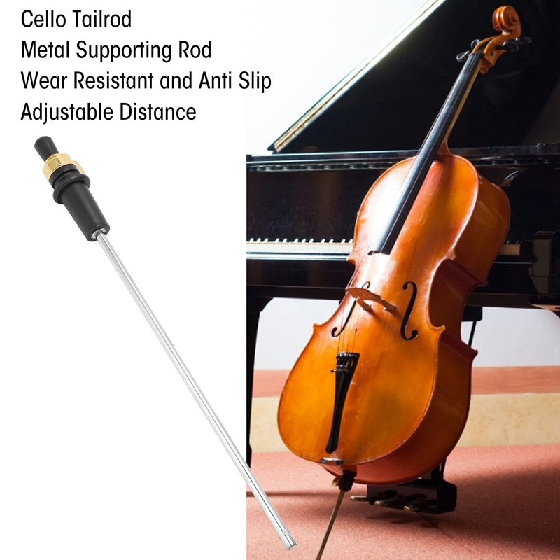 1/2 Cello Tailrod Cello Stands Cello Endpin Stainless Steel Tail Rod Support Musical Instrument Accessory Replacement Part 15.9in