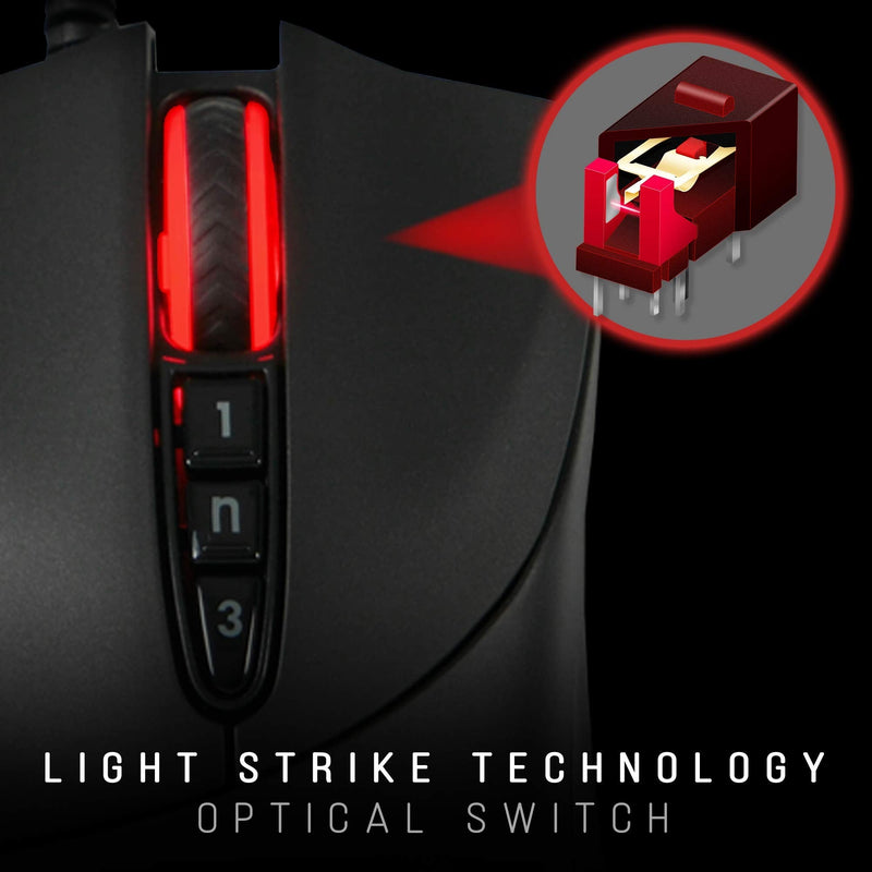 Bloody SP30 Ergonomic Optical Switch Gaming Mouse - Fastest Mouse Switch in Gaming - Enthusiast Grade 3360 Sensor - 8 Programmable Buttons - Non-Slip Rubberized Black - 12,000 DPI