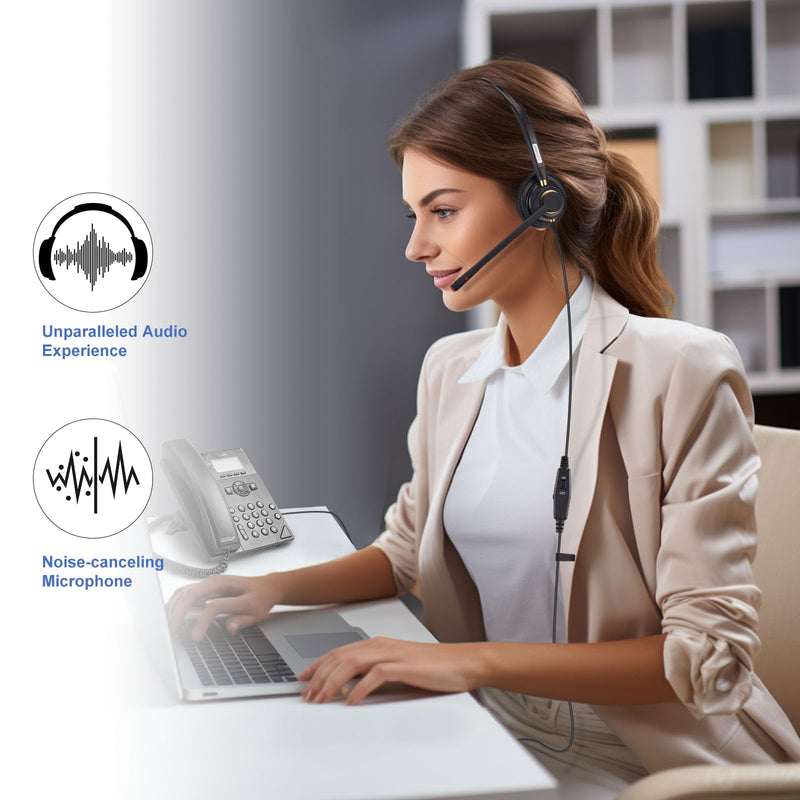 [AUSTRALIA] - Arama Phone Headset for Cisco Landline, Noise Canceling Microphone Mute Switch Telephone Headset Compatible with Cisco IP-7821 7841 7942G 7931G 7940 7941G 7945G 7960 7961G 7962G 7965G 7975G 8811 8841 