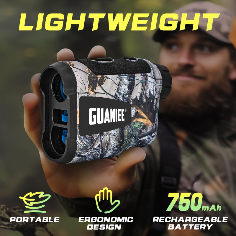[AUSTRALIA] - Golf Range Finder Laser Range Finder with Rechargeable Battery, 600/1000YDS, 6X Magnification, Flag-Lock, Slope, Lightweight, for Hunting 1000Y Camo 