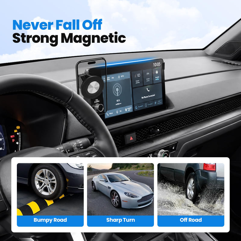 Karltys Upgraded Magnetic Phone Holder for Toyota RAV4 2019-2025 Accessories, 7/8-inch Screen Magnetic Phone Mount for Toyota RAV4 RAV4 2019-2025 7/8" Car Magnetic Screen Phone Holder