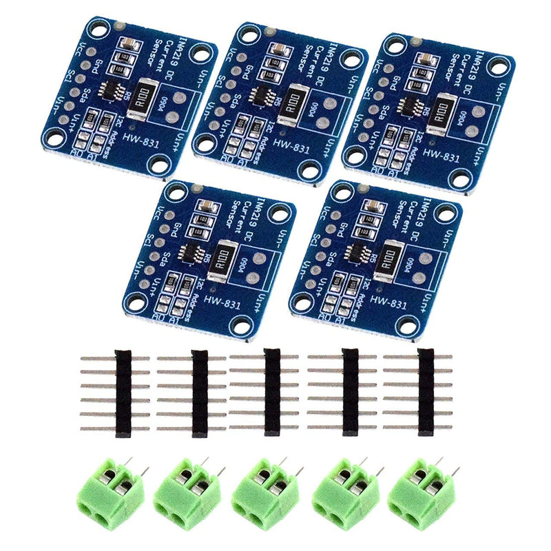 Yuemsh 5pcs Ina219 Bidirectional DC Power Sensor Tapping Module DIY 3V-5V Iic I2C Power Monitoring Sensor Module