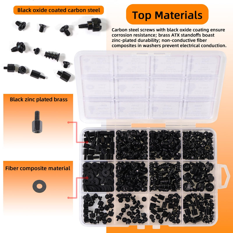 450-Piece Computer Screw Kit for PC Building and Repairing - Includes M.2 SSD Mounting Screws, Motherboard Standoff Screw, PC Case, SSD, HDD & Fan Screws | All-in-One Repair Kit