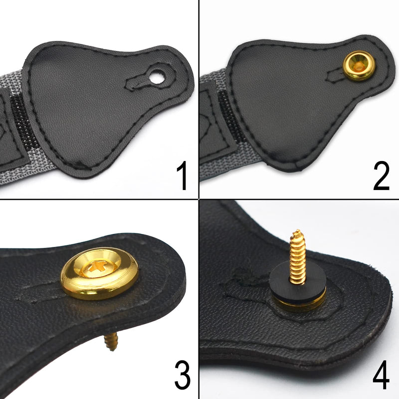 2PCS Mushroom Style Guitar Ukulele Bass Strap Lock Lock Metal Music Parts (Gold) Gold