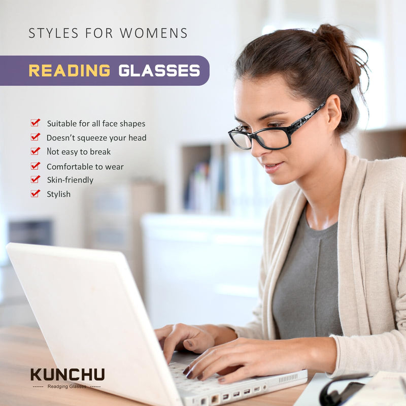 [AUSTRALIA] - 5 Pack Reading Glasses for Women - Blue Light Blocking Spring Hinge Computer Readers Anti Glare UV Eyeglasses C_mix 1.5 x 