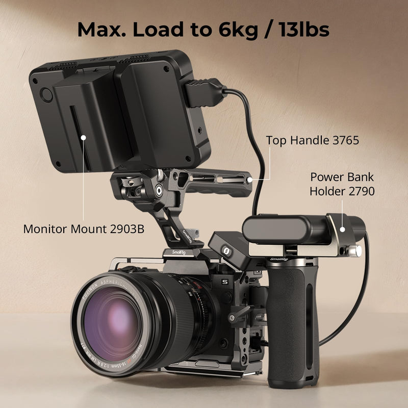 SmallRig Mini NATO Side Handle for Camera Cages, Universal Ergonomic Side Handgrip, 43mm Up/Down Adjustable, Bulit-in 1/4"-20 Threaded Hole, Strap Hole, Cold Shoe - 4840
