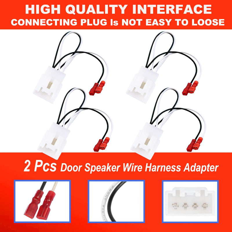 72-5602 Car Replacement Door Speaker Wiring Harness Plug Connector for 2011-2021 Ford F-150 Fusion Escape Focus Bronco Mustang Mondeo MK4 Mazda 2 3 6 CX5 Cable Plug Speakers Harness - 4 PCS