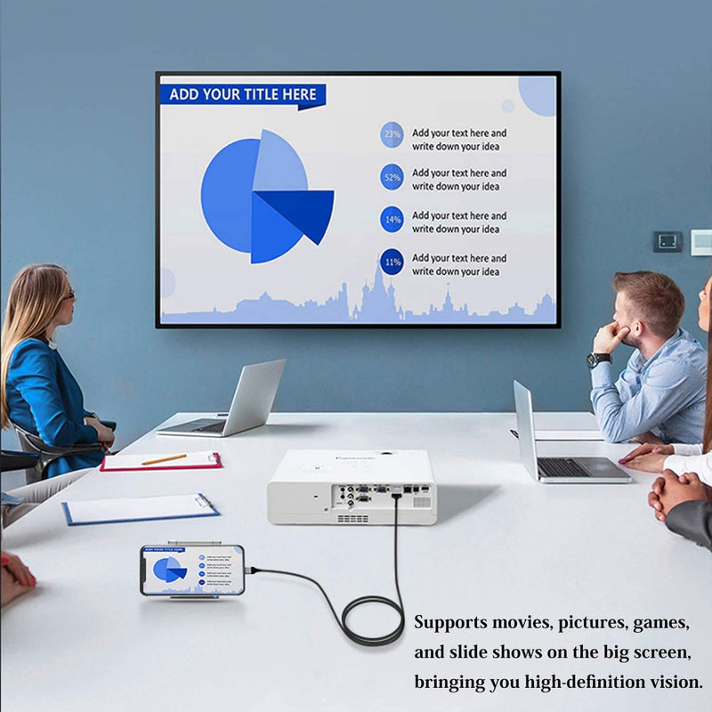 [Apple MFi Certified] Lightning to HDMI Adapter for Phone to TV,Compatible with iPhone,iPad, Sync Screen Connector Directly Connect on HDTV/Monitor/Projector NO Need Power Supply,Support IOS11.0 Black
