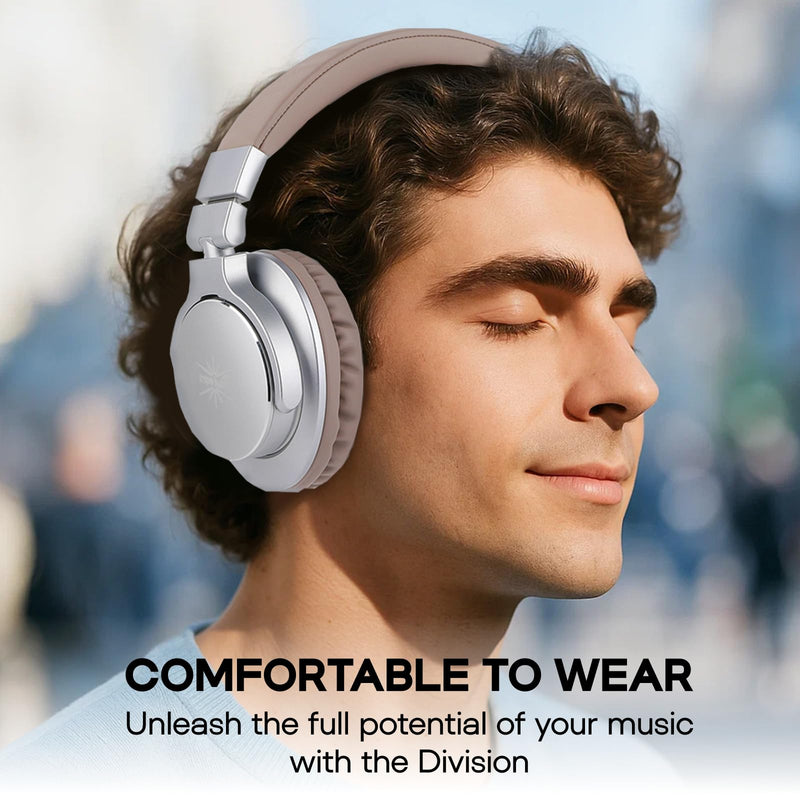 [AUSTRALIA] - Kiwi Ears Division Monitor/DJ Headphones, Wired Over Ear Headphones, Gaming Headset, Mixing DJ Stereo Headsets with 40mm Drivers, 3.5mm/6.35mm Audio Jack for AMP Computer Recording Podcast Silver 