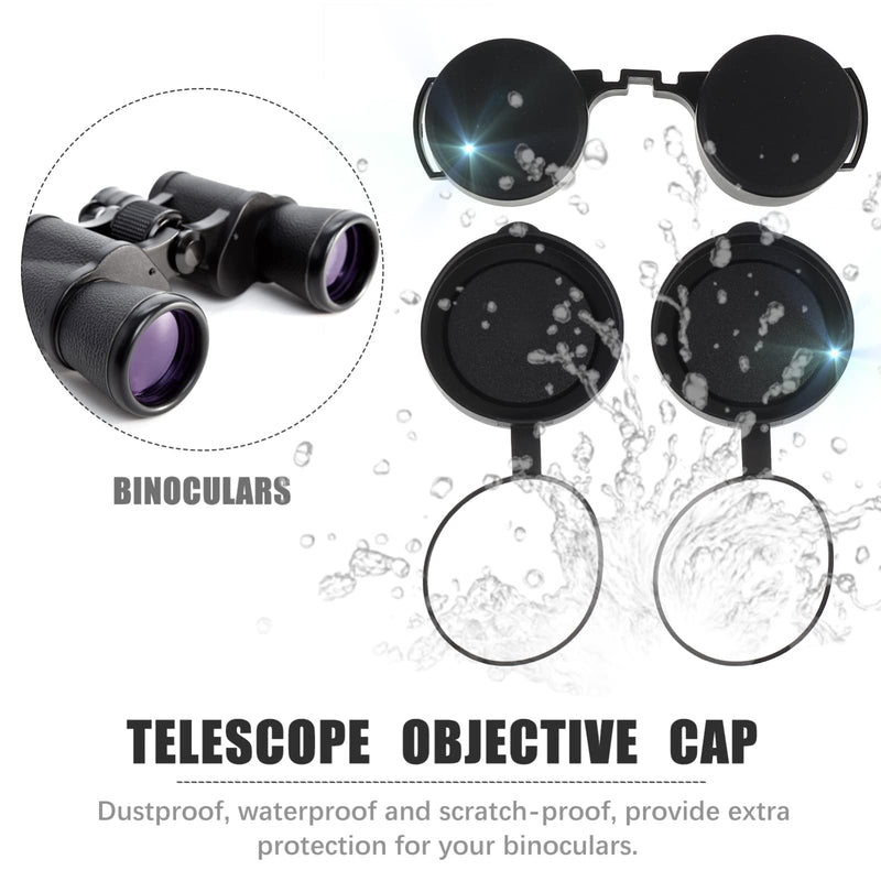 [AUSTRALIA] - 3Pcs Rubber Objective Lens Cover Eyepiece Flip- Open Scope Cover for Binoculars Telescope Accessories (Black) 