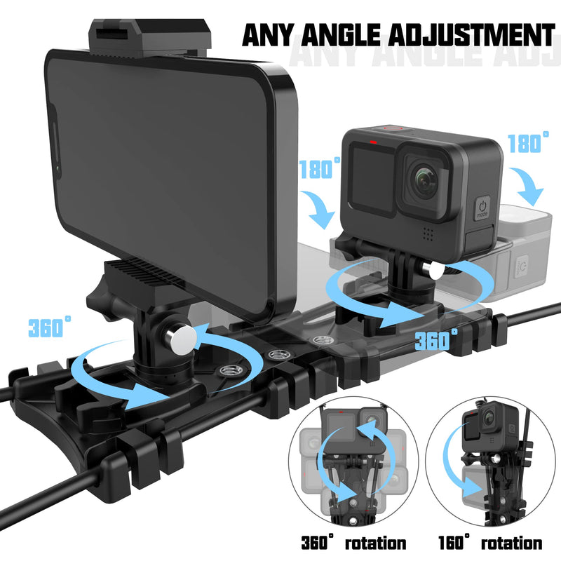 Upgraded Baseball Fence Mount with Battery Holder - Baseball Cell Phone Fence Mount for iPhone, Gopro, Mevo Start, Insta360 for Softball, Tennis, Football, Supports Charging While Recording