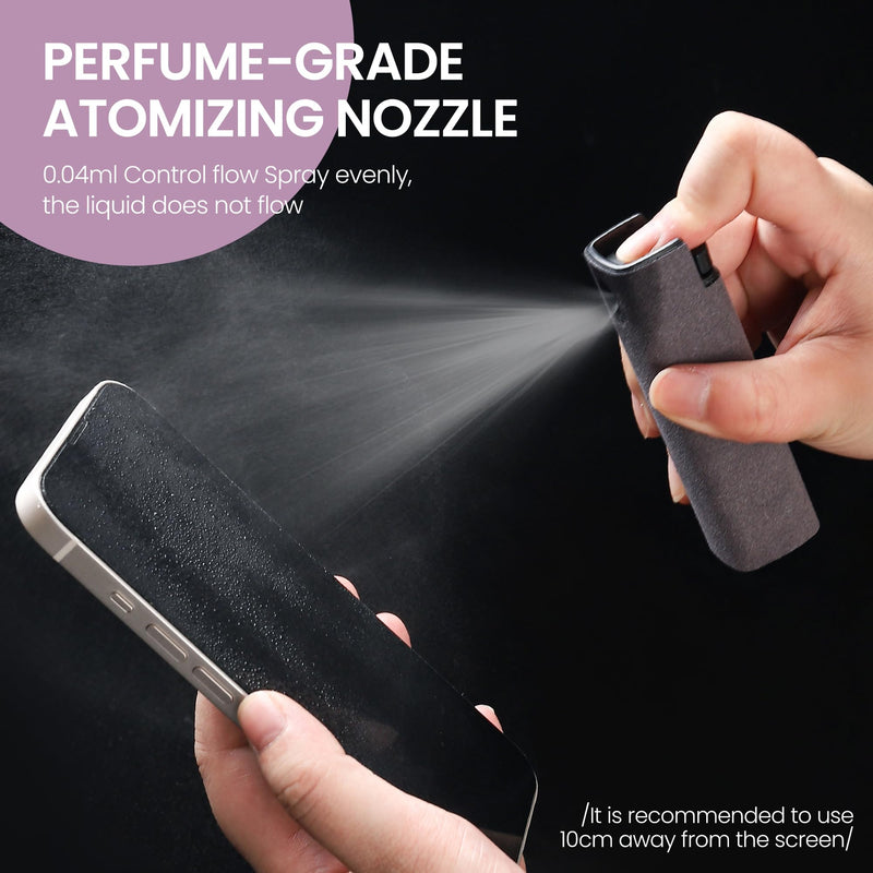 [AUSTRALIA] - 2 Pcs Screen Cleaner Kit, 3-in-1 Touchscreen Mist Cleaner Spray Bottle Tool & Microfiber Cloth for Phone/Laptop/Tablet/TV/Monitor/Car Screens(Grey) 2 Pcs-Grey 