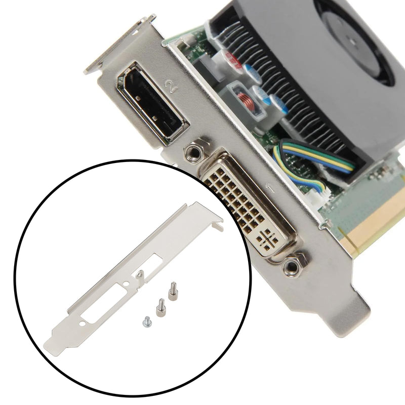 2X Full Height GPU Bracket with Screws Compatible with NVIDIA Quadro 410 K600 K620 K420 Single Slot ATX Steel Silver 2