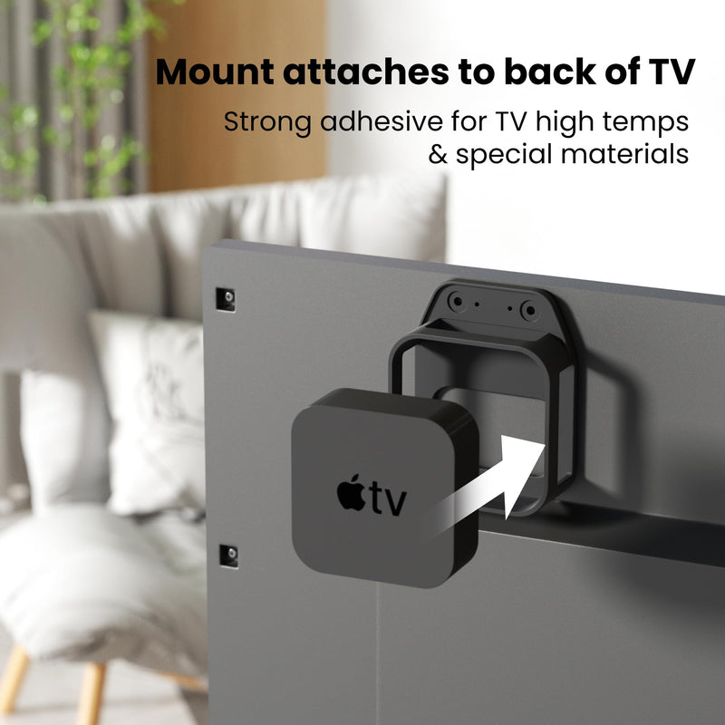 Silicone TV Mount Compatible with All Apple TV Generations (Including 4K Models) –No-Drill Wall Mount Behind TVs Bracket, TV Holder，Anti-Scratch