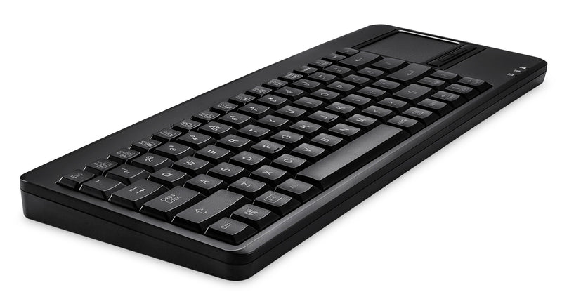 Perixx PERIBOARD-315H, Wired USB Backlit Keyboard with Touchpad and 2 USB Ports, Black (10917)