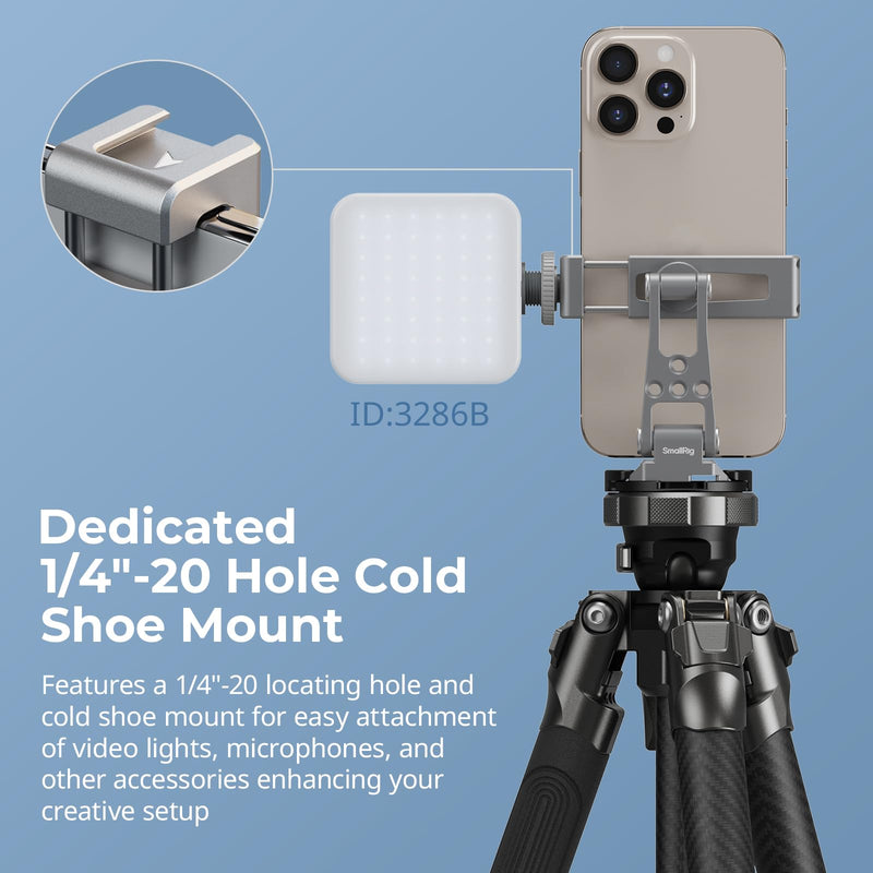 [AUSTRALIA] - SMALLRIG Metal Phone Mount with Baseplate for Arca-Swiss,Compatible for DJI RS 4 Mini & RS 3 Mini, Phone Mount Adapter Support Free Adjustment Joints, Phone Tripod Mount for iPhone 17/16/15-5338 
