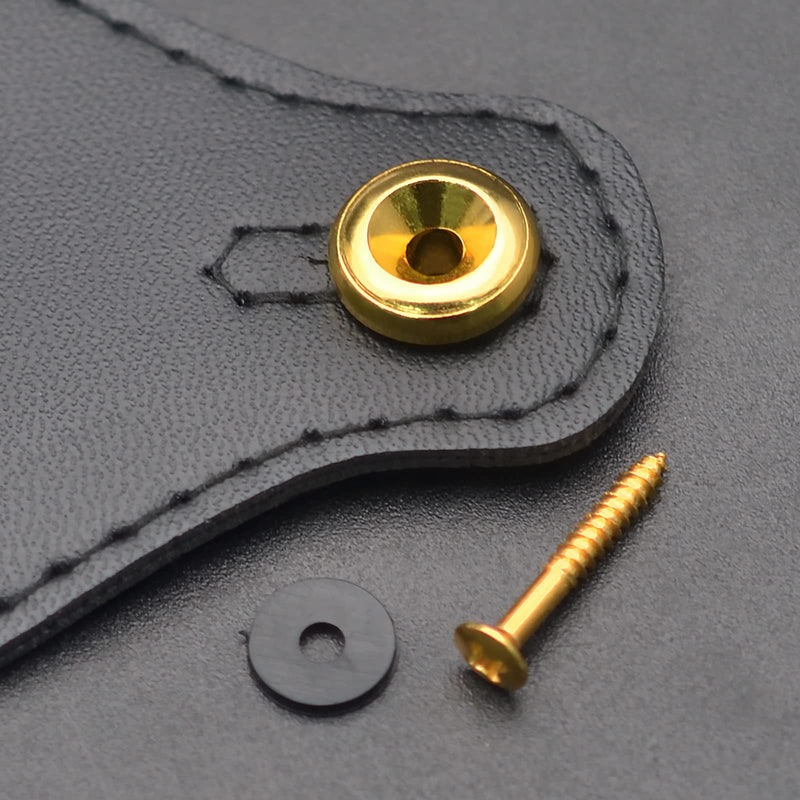 2PCS Mushroom Style Guitar Ukulele Bass Strap Lock Lock Metal Music Parts (Gold) Gold