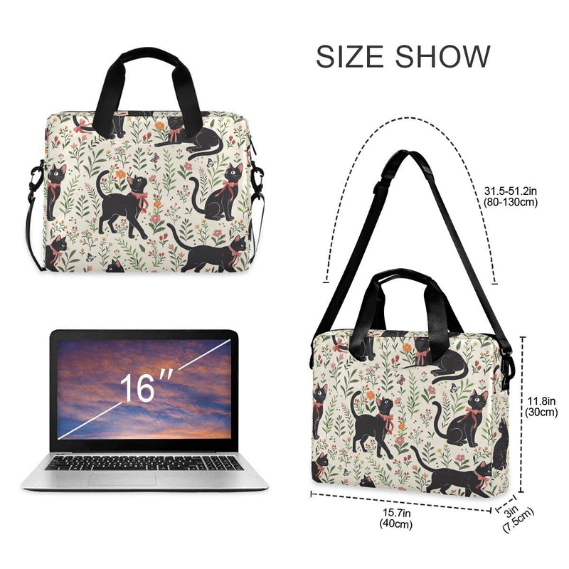 Cute Cat Laptop Case 15.6 in Computer Bag | Waterproof Laptop Briefcase Laptop Bag for Women & Men Cute Cat