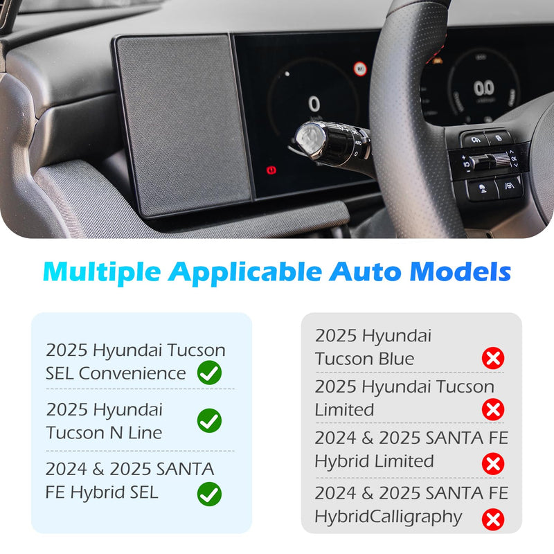 Magnetic Car Phone Holder Mount for 2025 Hyundai Tucson SEL Convenience/Tucson N Line/ 2025 2024 Santa FE Hybrid SEL, Attaches to Metallic Dashboard [Compatible with MagSafe]