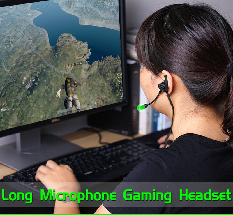 Wired Gaming Earphone with Adjustable Mic for PS4,Laptop Computer, Cellphone, DLAND E-Sport Earburds with Portable Earphone Bags, Snug Soft Design, Inline Controls for Hands-Free Calling. (Black) Black