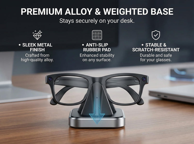 Charging Station Dock for Meta Ray-Ban & Oakley Meta Smart Glasses with Fast Charging, LED Indicator & Secure Spring-Loaded Hold