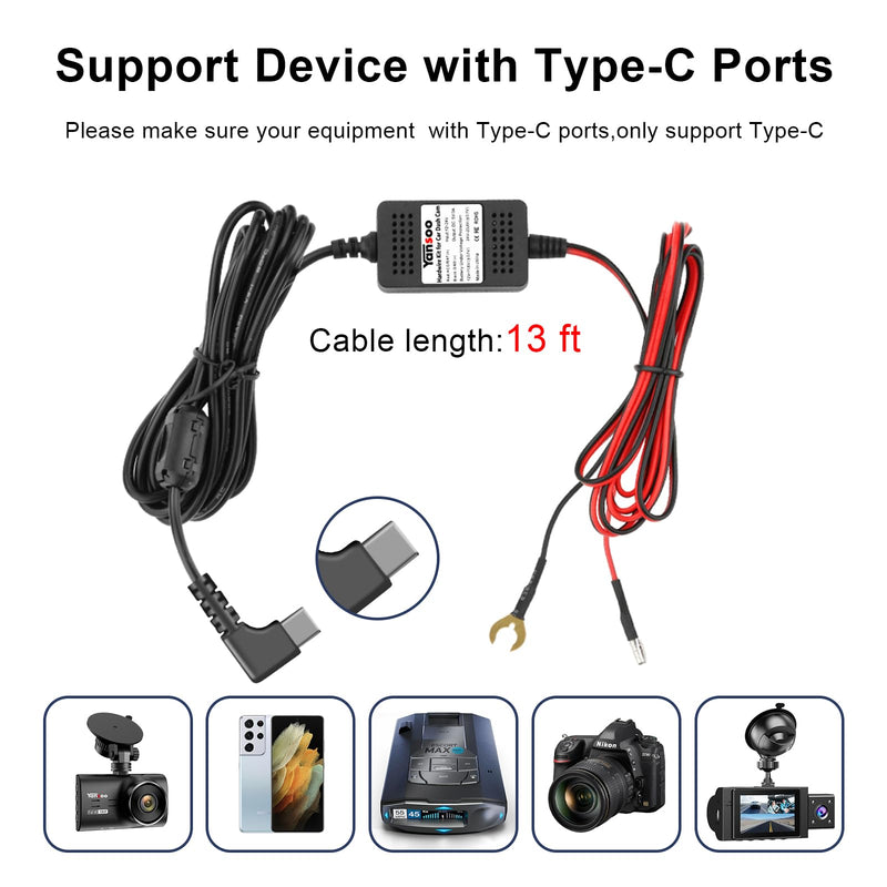 Bundle Include USB C/Type C Hardwire Kit + Yansoo Dash Cam Front and Inside