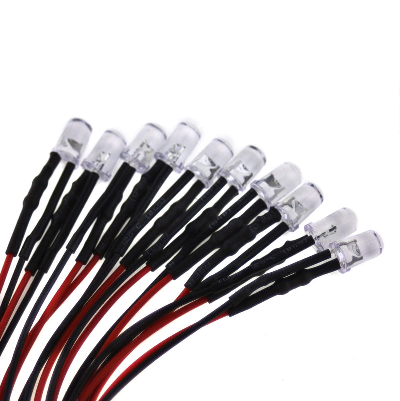 10 x 5 mm LED, 5 V, blue, with 20 cm connection cable and integrated series resistor
