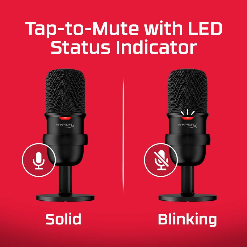 HyperX SoloCast – USB Condenser Gaming Microphone, for PC, PS4, PS5 and Mac, Tap-to-Mute Sensor, Cardioid Polar Pattern, great for Gaming, Streaming, Podcasts, Twitch, YouTube, Discord Black