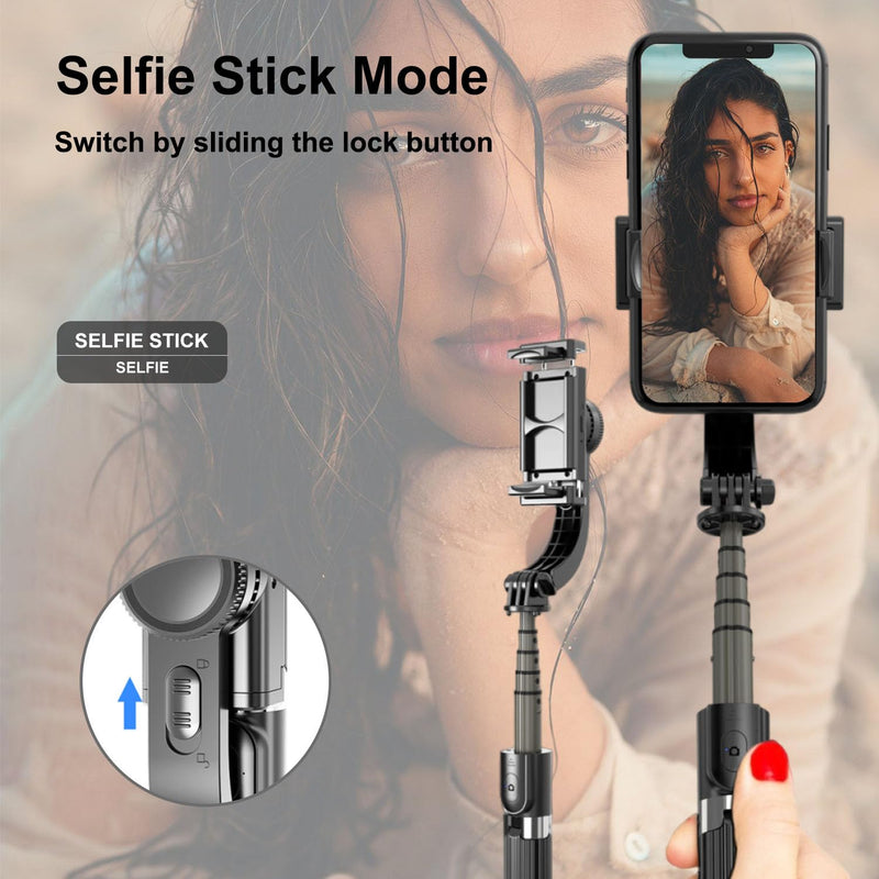 Gimbal Stabilizer for Smartphone,Selfie Stick Tripod with Remote Control Auto Balance 360° Rotation 1-Axis Phone Gimbal for Group Selfies Live Streaming Video Recording L08 Gimbal Stabilizer