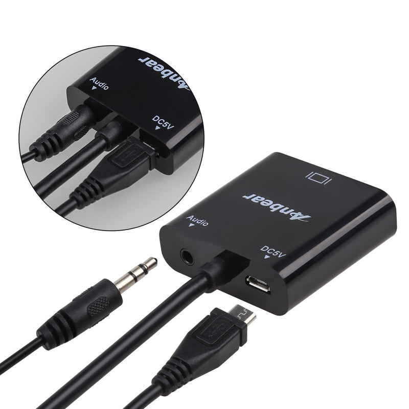 HDMI to VGA Adapter with Audio(10 Pack), Gold-Plated VGA to HDMI Adapter (Male to Female) Compatible for Computer, Desktop, Laptop, PC, Monitor, Projector, HDTV, Chromebook,Roku, Xbox and More 10 Pack