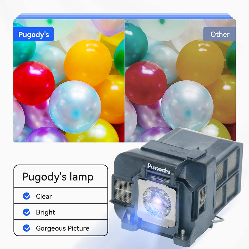 Pugody ELPLP77/V13H010L77 Replacement Projector Lamp Bulb for Epson Powerlite EB-1970W 1975W 1980WU 1985WU 4550 4650 4750W 4770W 4855WU 4950WU 4955WU G5910 HC1440 PC 1985 H543C H544C H545M H546M H563C