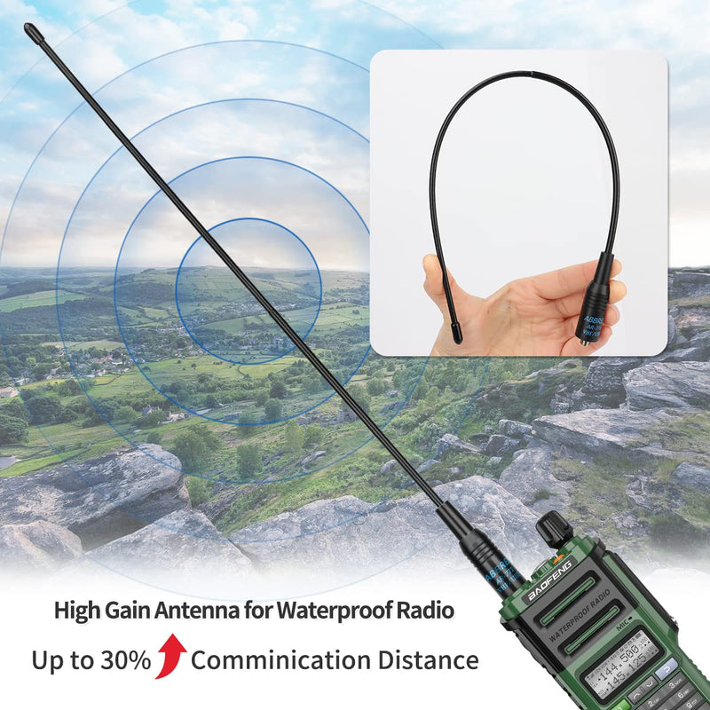 BAOFENG UV-9R Pro Radio Handheld Two Way Radio Dual Band Waterproof Transceiver Long Range Walkie Talkie Rechargeable with Type-C Charger Green+AR-771