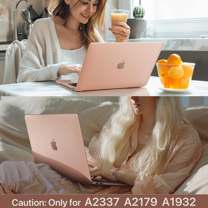 Compatible for Macbook Air 13 inch Case M1 2020 2019 2018 [Same as Bare Device] Sturdy Protective Hard Shell Cover for Laptop A2337 A2179 A1932 - Gold Clear