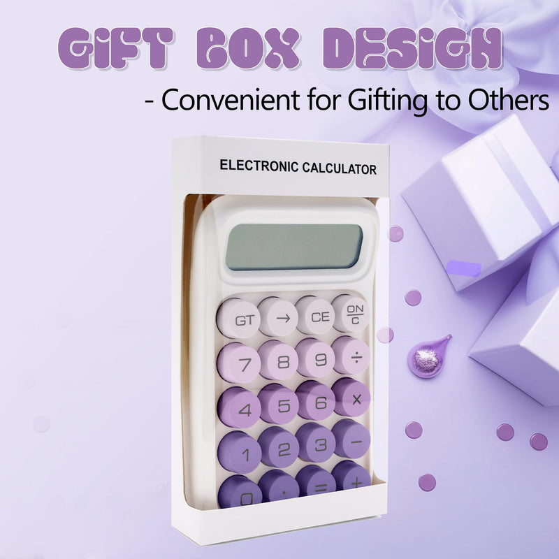 Mechanical Switch Calculator,10 Digits,Large LCD Display,Purple Calculator Big Buttons,Cute Calculator,Calculators Desktop Calculator,Aesthetic CalculatorMechanical Switch (Gradient Purple, S) Gradient Purple