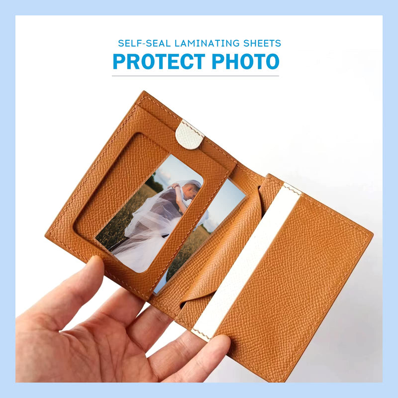 Uinkit Self Sealing Laminating Pouches Self Adhesive Laminating Sheets for Cards 2.6x3.9inches 50Pack 10Mil Thick Gloss Finish No Machine Need (2.6x3.9Inchesx50Pack) 2.6x3.9Inchesx50Pack