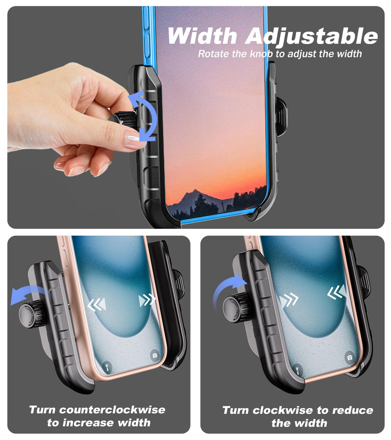 LOKTENWO Bike Motorcycle Phone Mount with Aluminum Alloy Mounting Base, [1s Lock & Release] [Camera Friendly] Bicycle Handlebar Cell Phone Holder for Scooter ATV, Fit 5.4-7.2" Smartphone