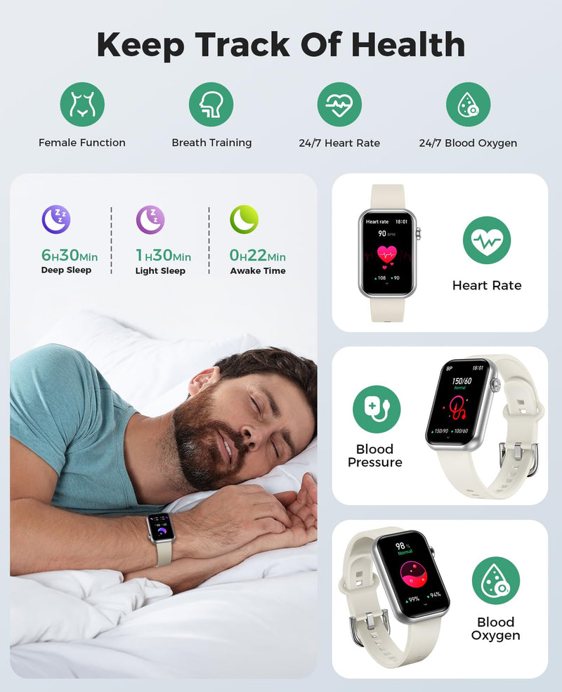 Smart Watch Fitness Tracker (Answer/Make Call), 24/7 Heart Rate Spo2 Blood Pressure Monitor Sleep Tracker, 114 Sports Modes Pedometer Calorie Step Tracker, Waterproof Activity Tracker for Men Women Gray