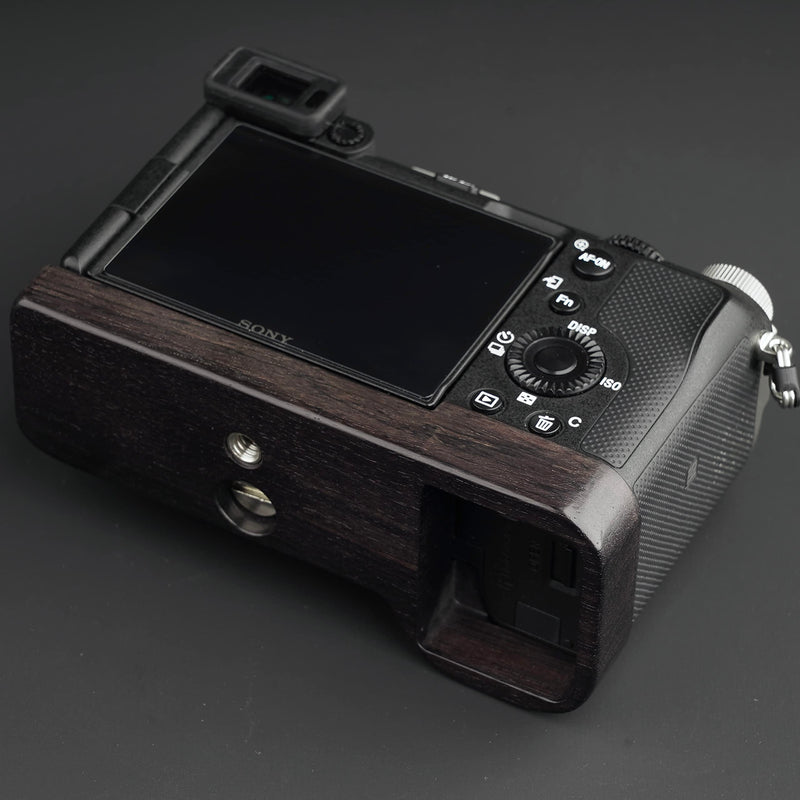 All Wood Wooden Camera Hand Grip Baseplate Base Protecter Handmade Light Weight for A7C ILCE-7C Alpha 7c Ebony