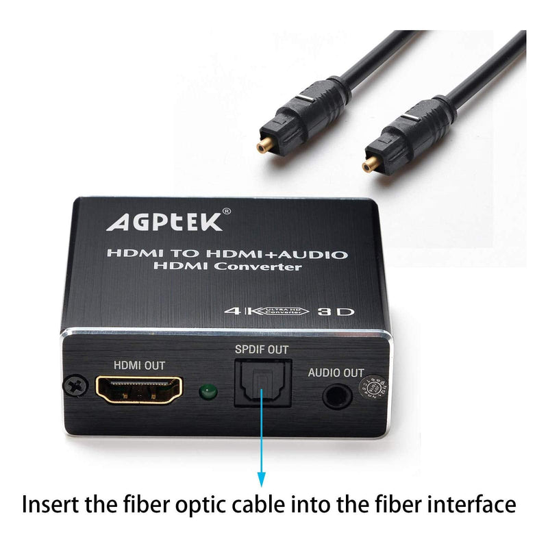 [AUSTRALIA] - 4K x 2K HDMI Audio Extractor Splitter, HDMI Audio Converter Adapter Support Ultra HD 4K Toslink Optical Audio Output and 3.5mm with Optical Fiber Cable 