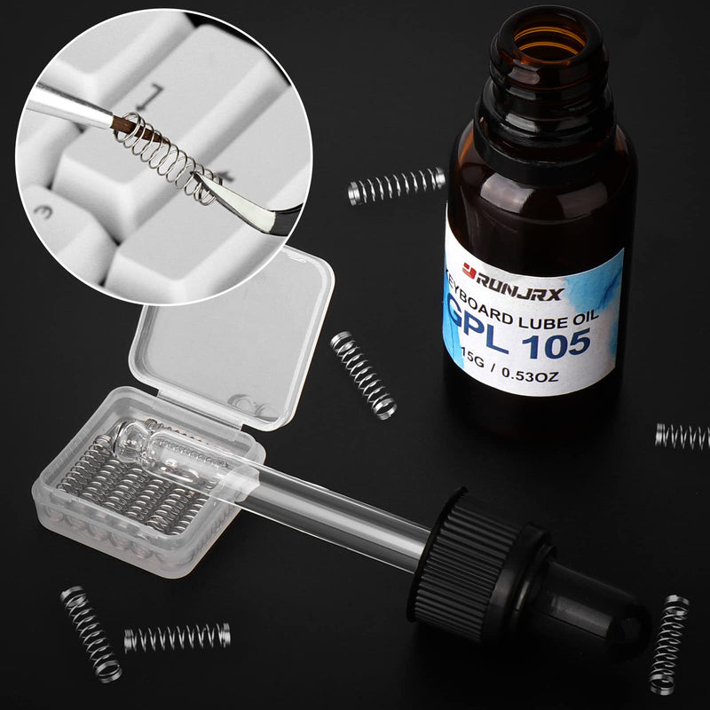 RUNJRX Keyboard Switch Lube Grease Oil GPL 205 0.53oz and GPL 105 0.53oz for Mechanical Keyboard Springs Stabilizers and Switches GPL-15G GPL105+205