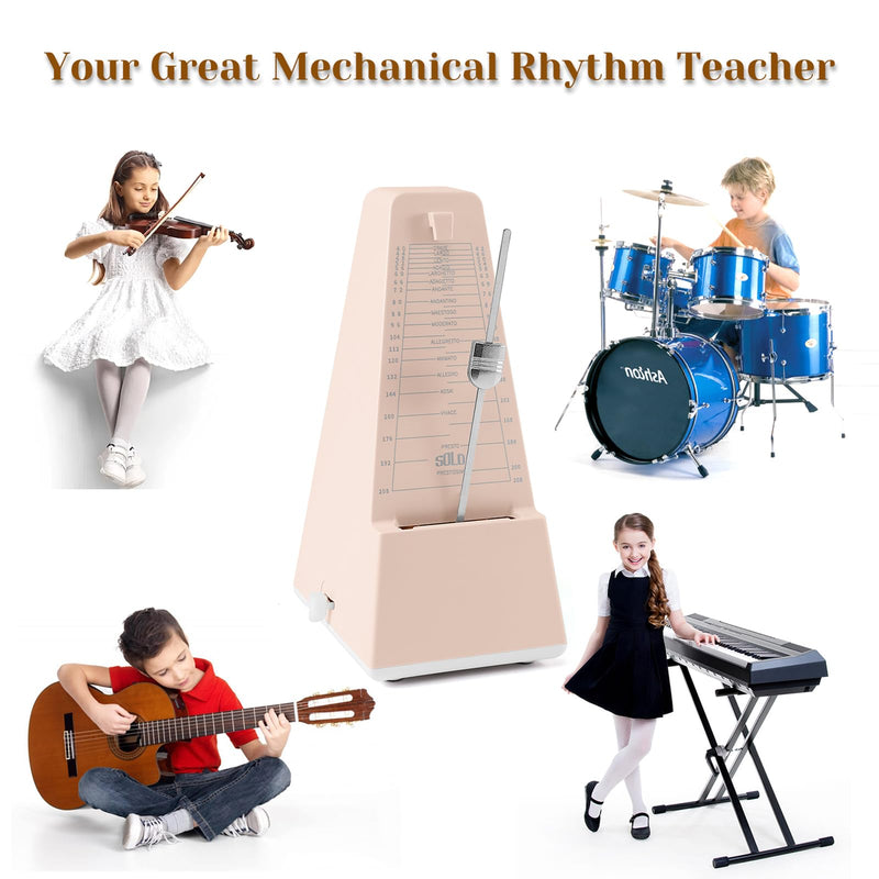 Mechanical Metronome for Piano Guitar Violin Drums Birthday Gift Festival Present Light Pink