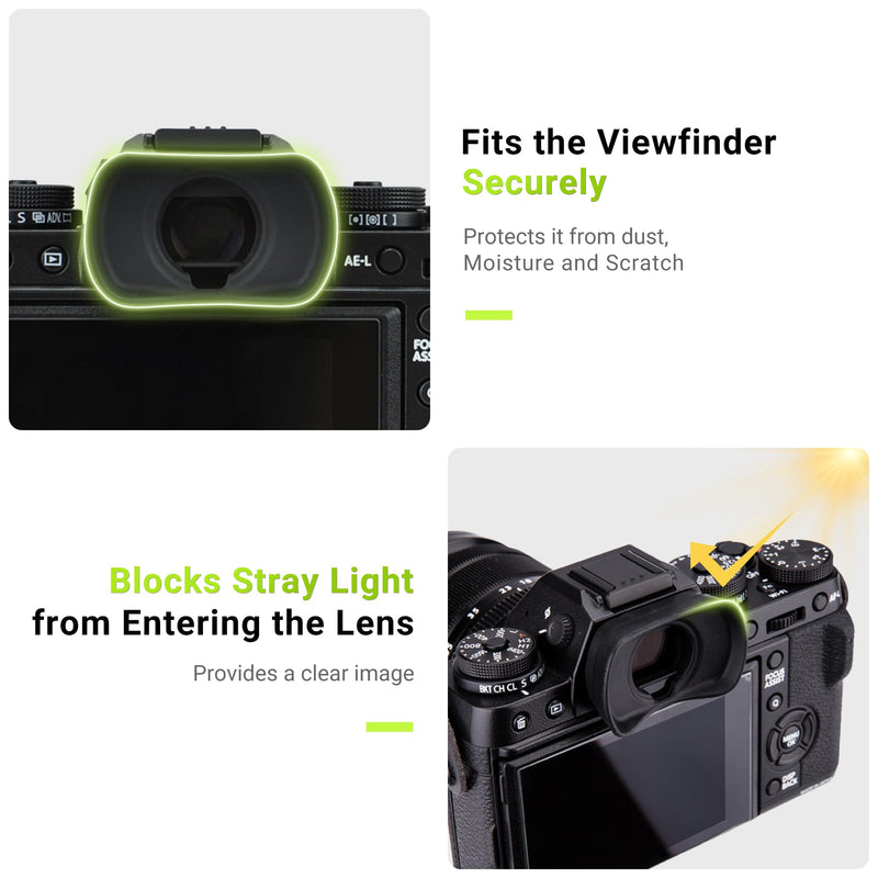 JJC Viewfinder Eyecup Eyepiece for Fuji Fujifilm X-T5 X-T4 X-T3 X-T2 X-T1 X-H1 X-H2 X-H2S GFX 100 GFX 100S GFX 50S and GFX 50S II Camera, Replaces Fuji Fujifilm EC-XT L Eyepiece Fuji EC-XT L Eyecup Replacement