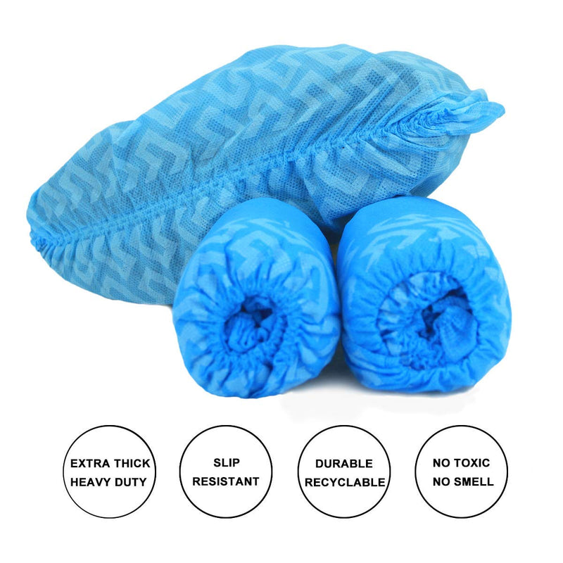 Zhbro YI Disposable Shoe Covers Non-Slip with Tread Pattern Pack of 100 One Size Fits All up to XL