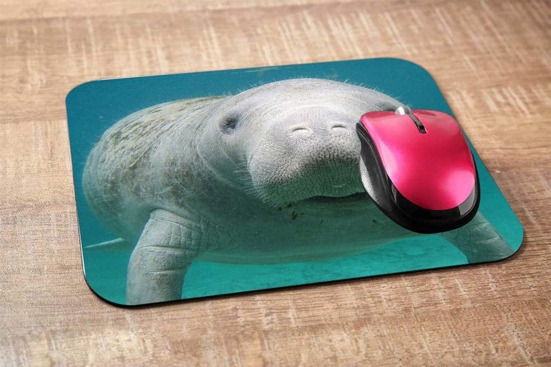 NICOKEE Manatee Rectangle Gaming Mousepad Cute Manatee in The Water Mouse Pad Mouse Mat for Computer Desk Laptop Office 9.5 X 7.9 Inch Non-Slip Rubber M01-033
