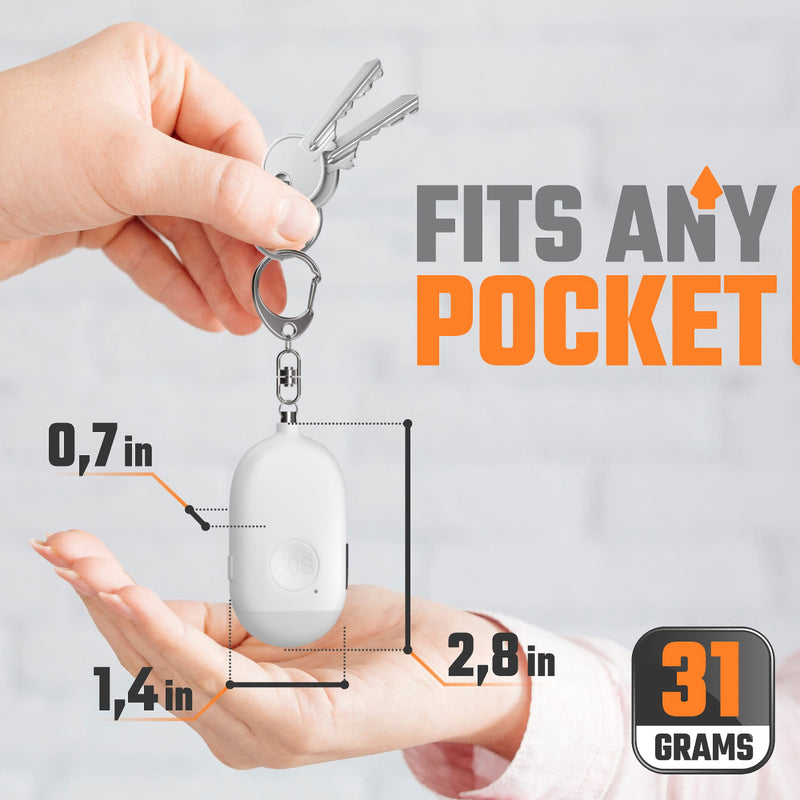 Rechargeable Self Defense Keychain Alarm 2 Pack – 130 dB Loud Emergency Personal Siren with LED Light – SOS Safety Alert Device Key Chain for Women, Kids, Elderly, and Joggers by WETEN (Black&White) Black&White