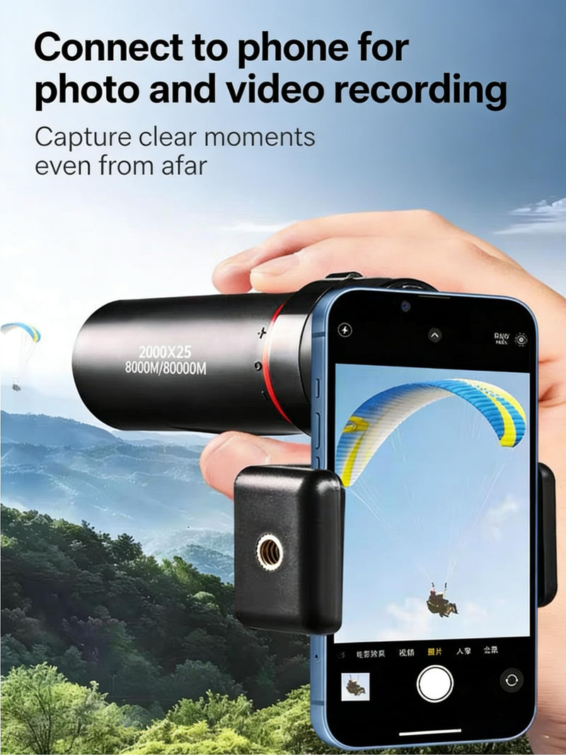 [AUSTRALIA] - Mini Monocular Telescope with Phone Adapter, 25X Magnification Portable Single Tube for Hiking, Bird Watching, Stargazing, and Outdoor Adventures B 