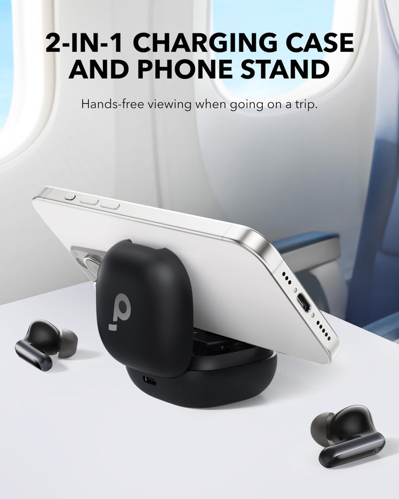 Soundcore P40i by Anker Noise Cancelling Earbuds with Adaptive ANC | Heavy Bass, 60H Playtime, 2-in-1 Case and Phone Stand, IPX5, Wireless Charging, Bluetooth 5.3 Midnight Black