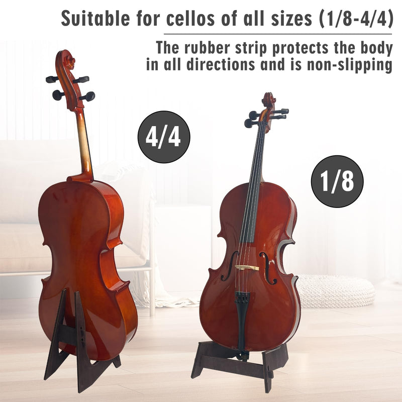 Cello Stand, Cello Support Holder made of wood with Rubber Protection Detachable Portable Musical Instrument Stand for 1/8-4/4 Cellos Guitars Electric Bass Electric Guitar Stand Cello Stand