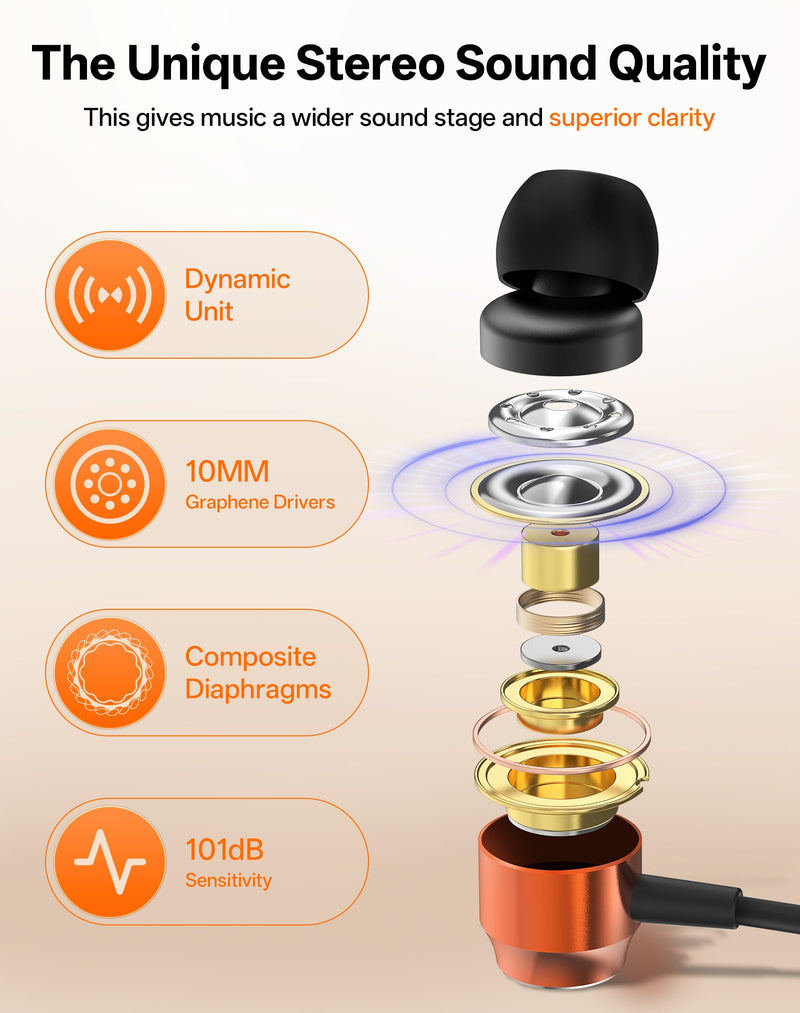 Neckband Bluetooth Headphones, Wireless Bluetooth 6.0 Earbuds with Microphone, Comfortably Light, Deep Bass Earphones 35H Playtime, IPX5 Waterproof, Magnetic Headset for Workout (Deep Orange) Deep Orange